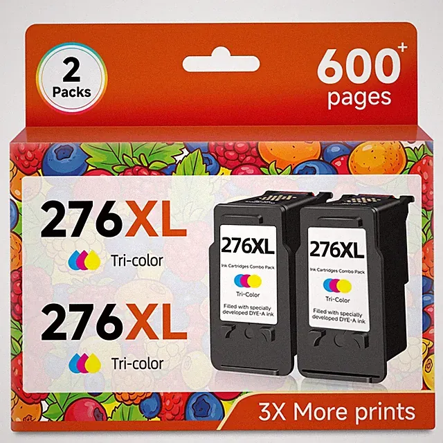 Ink Cartridge for 276 XL Ink 276XL CLI276 CL-276 (2 Color) for Pixma TS3500 T...