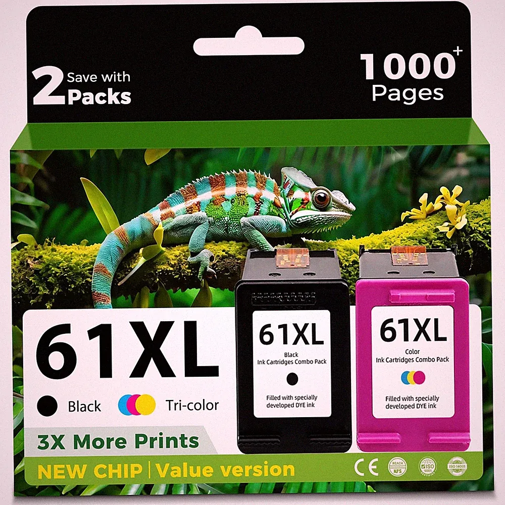 Office Workers Ink Cartridge Replacement - Skyink 61XL Black Combo Pack