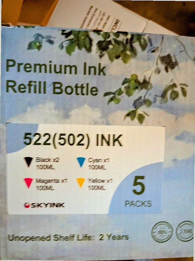 Skyink 522 Ink Bottles 5 Pack EcoTank 100ml Ea