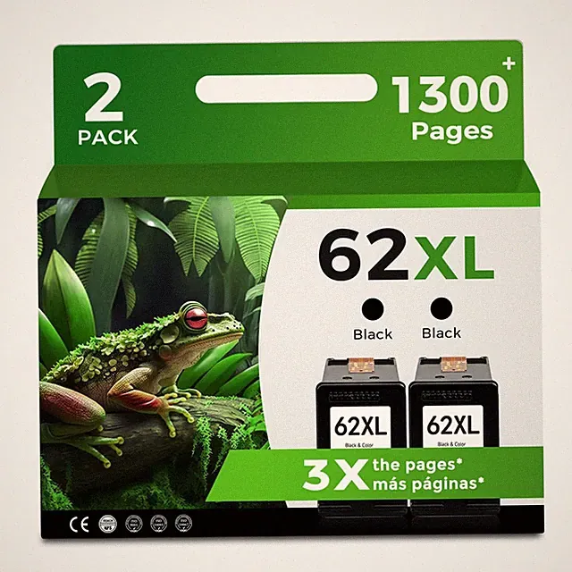 Skyink 62XL Black Ink Cartridges Replacement for HP Ink 62 XL HP62 HP62XL Ink...