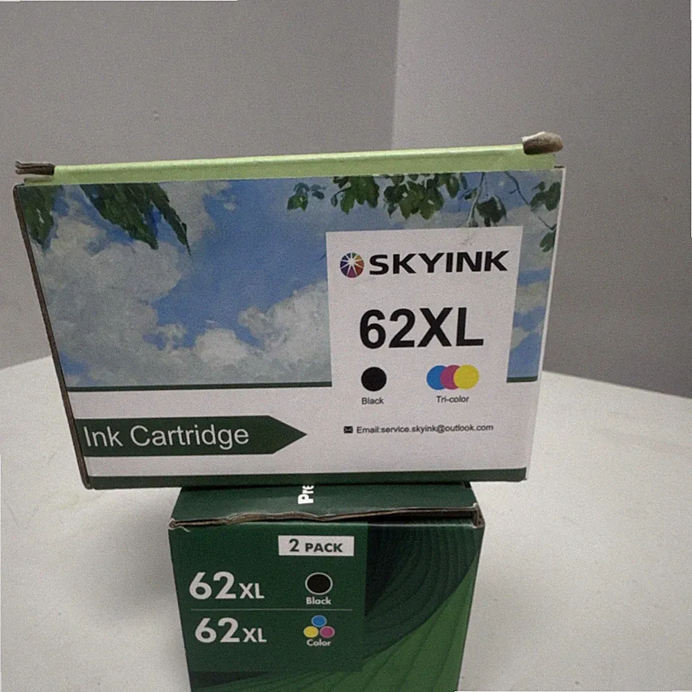 Skyink 62XL Ink Cartridge Black Tri-Color Compatible for HP 7640 2 Pack